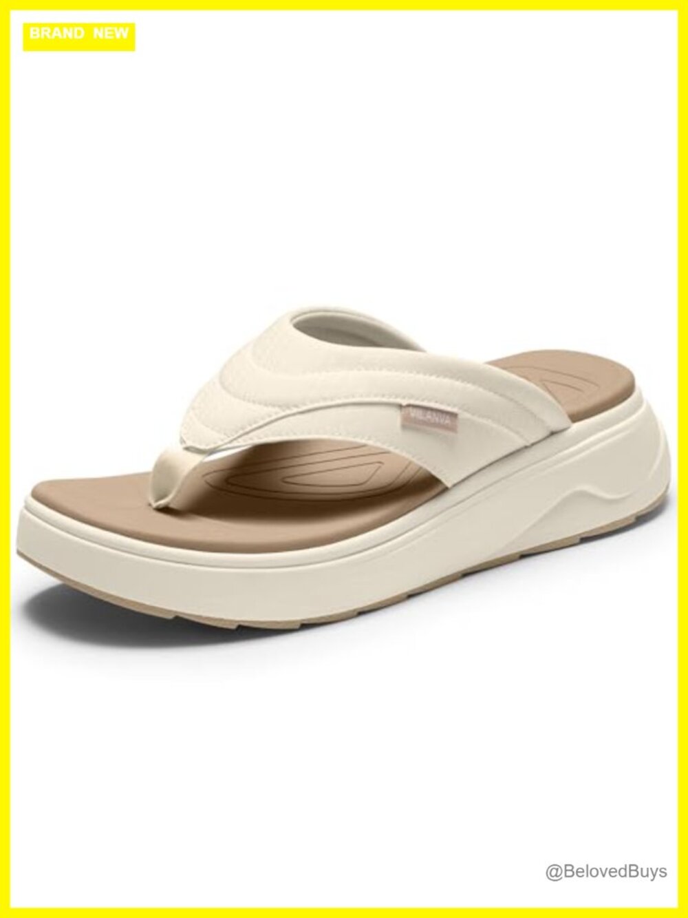 Women's Platform Flip Flops Cushioned Arch Support Sandals Non-Slip